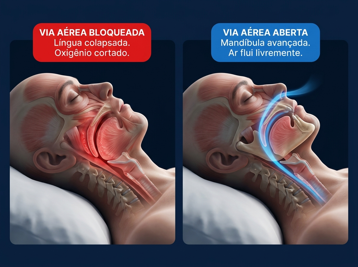 Via aérea bloqueada vs aberta